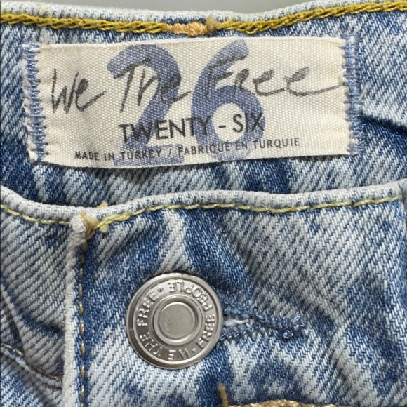 Free People With The Band Distressed Straight Leg Jeans High Rise Size 26 - Picture 7 of 12